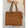 Torebka damska Duża Shopperka A4 zamsz modna MC439 Brązowa
