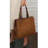 Torebka damska Duża Shopperka A4 zamsz modna MC439 Brązowa