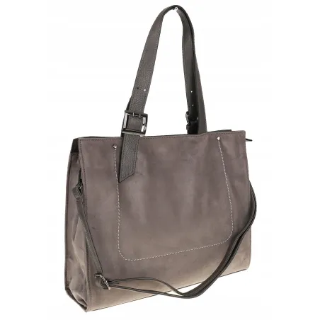 Maria C. Włoska Marka Torebka damska Duża Shopperka A4 zamsz MC439 Grey