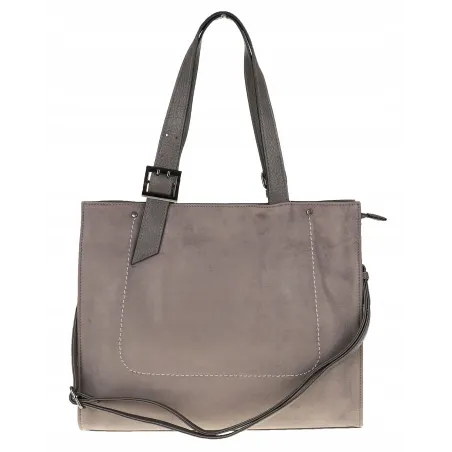 Maria C. Włoska Marka Torebka damska Duża Shopperka A4 zamsz MC439 Grey