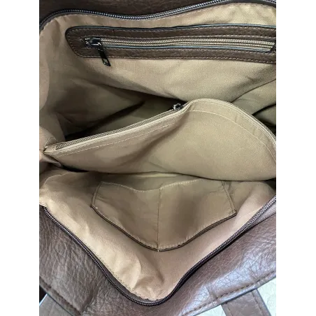 Maria C. Włoska Marka Torebka damska Duża Shopperka A4 zamsz MC439 Grey