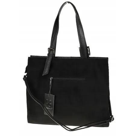 Maria C. Włoska Marka Torebka damska Duża Shopperka A4 zamsz MC439 Black