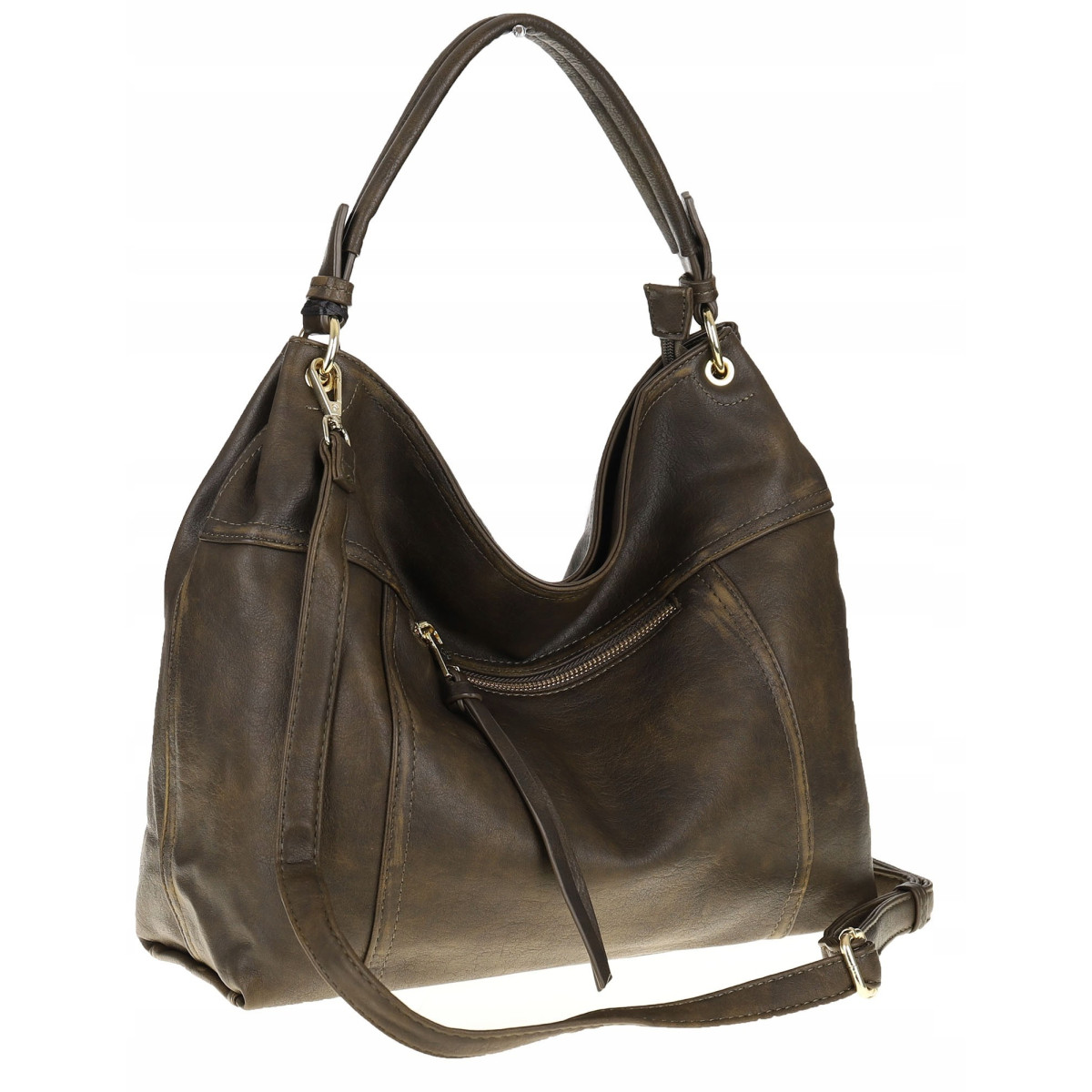 Tommasini Torebka Damska MIejsja Torba Modna Listonoszka Worek 6165 Zielona