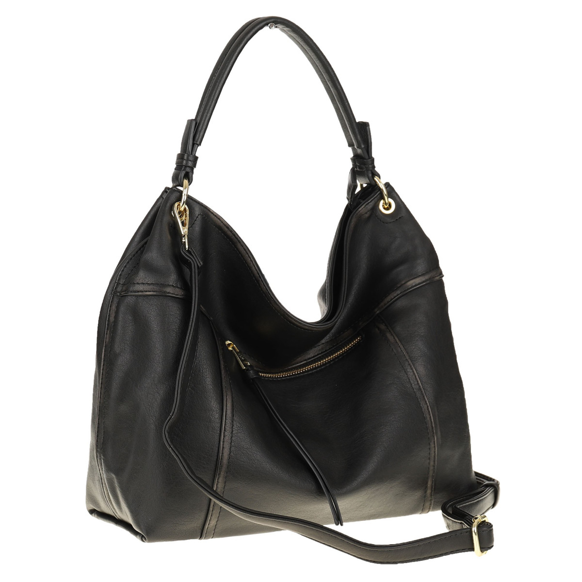 Tommasini Torebka Damska MIejsja Torba Modna Listonoszka Worek 6165 Czarna