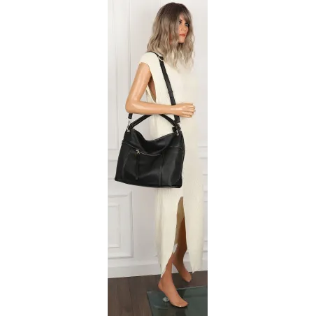 Tommasini Torebka Damska MIejsja Torba Modna Listonoszka Worek 6165 Czarna