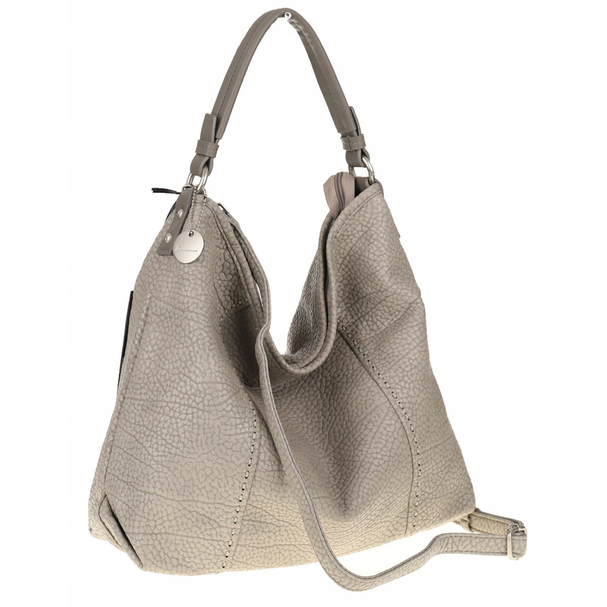 Tommasini Torebka Damska Włoskiej Marki Listonoszka Shopper 35101 Grey