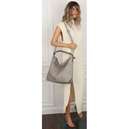 Tommasini Torebka Damska Włoskiej Marki Listonoszka Shopper 35101 Grey