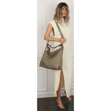 Tommasini Torebka Damska Włoskiej Marki Listonoszka Shopper 35101 Khaki