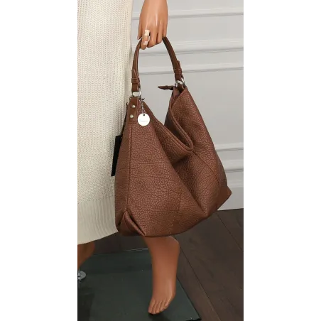 Tommasini Torebka Damska Włoskiej Marki Listonoszka Shopper 35101 Stone