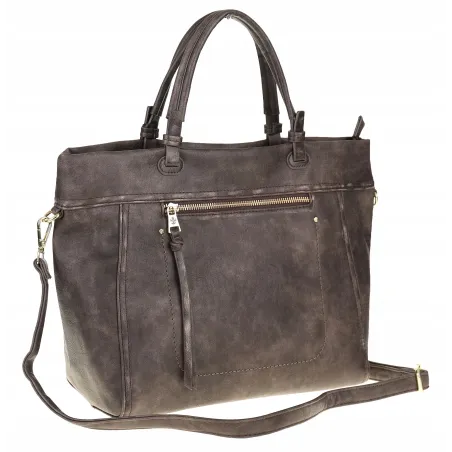 Tommasini Torebka Damska Włoskiej Marki Listonoszka Shopperka 6167 Brązowa Coffee