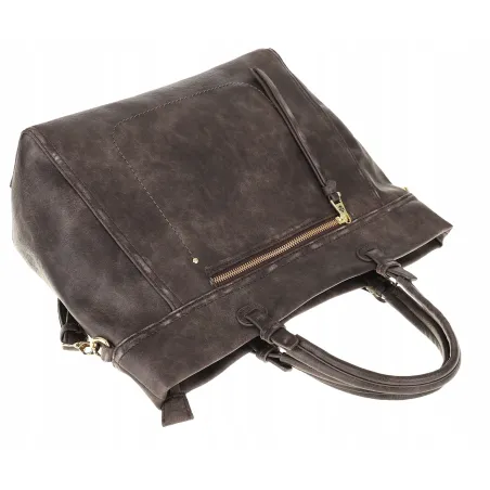 Tommasini Torebka Damska Włoskiej Marki Listonoszka Shopperka 6167 Brązowa Coffee