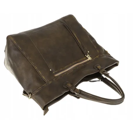 Tommasini Torebka Damska Włoskiej Marki Listonoszka Shopperka 6167 Zielona