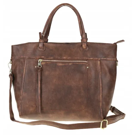 Tommasini Torebka Damska Włoskiej Marki Listonoszka Shopperka 6167 Brązowa