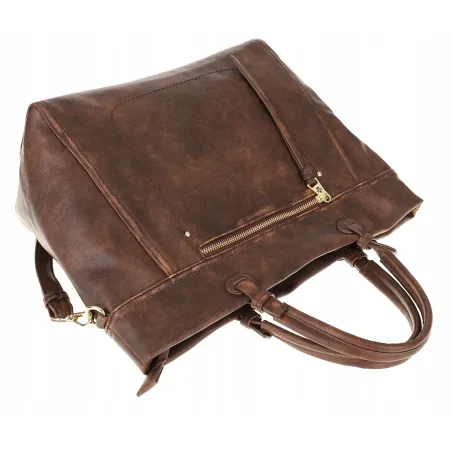 Tommasini Torebka Damska Włoskiej Marki Listonoszka Shopperka 6167 Brązowa