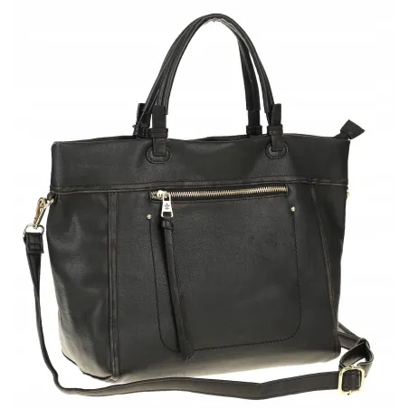 Tommasini Torebka Damska Włoskiej Marki Listonoszka Shopperka 6167 Czarna