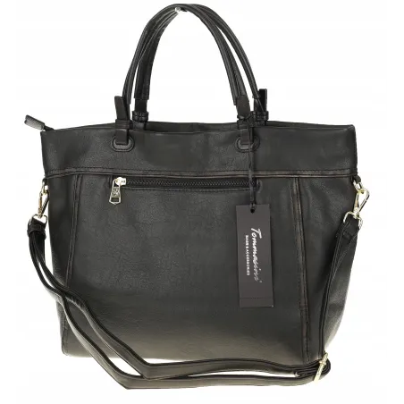 Tommasini Torebka Damska Włoskiej Marki Listonoszka Shopperka 6167 Czarna