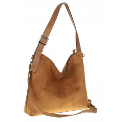 Maria C. Torebka damska Duża Shopperka Worek Listonoszka zamsz MC440 Brązowa