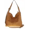 Maria C. Torebka damska Duża Shopperka Worek Listonoszka zamsz MC440 Brązowa