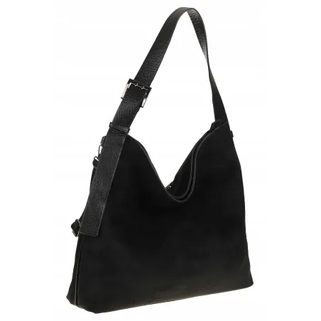 Maria C. Torebka damska Duża Shopperka Worek Listonoszka zamsz MC440 Czarna