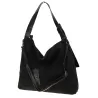 Maria C. Torebka damska Duża Shopperka Worek Listonoszka zamsz MC440 Czarna