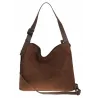 Torebka damska Duża Shopper Worek Listonoszka zamsz MC440 Brazowa Czekoladowa