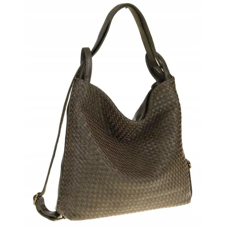 Paolo BAGS Torebka Damska Włoskiej Marki Worek Plecak 2w1 S900230 Green