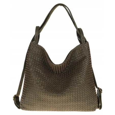 Paolo BAGS Torebka Damska Włoskiej Marki Worek Plecak 2w1 S900230 Green