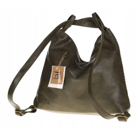 Paolo BAGS Torebka Damska Włoskiej Marki Worek Plecak 2w1 S900230 Green