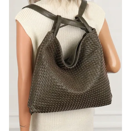 Paolo BAGS Torebka Damska Włoskiej Marki Worek Plecak 2w1 S900230 Green