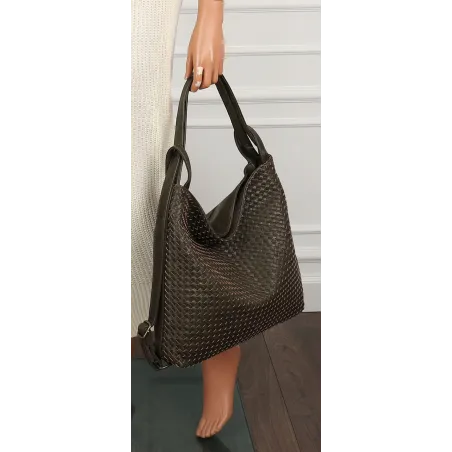 Paolo BAGS Torebka Damska Włoskiej Marki Worek Plecak 2w1 S900230 Green