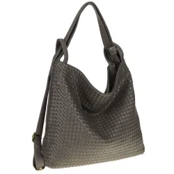 Paolo BAGS Torebka Damska Włoskiej Marki Worek Plecak 2w1 S900230 Grey