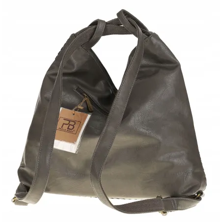 Paolo BAGS Torebka Damska Włoskiej Marki Worek Plecak 2w1 S900230 Grey