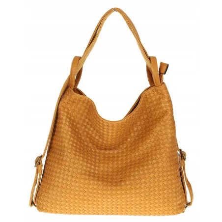 Paolo BAGS Torebka Damska Włoskiej Marki Worek Plecak 2w1 S900230 Yellow