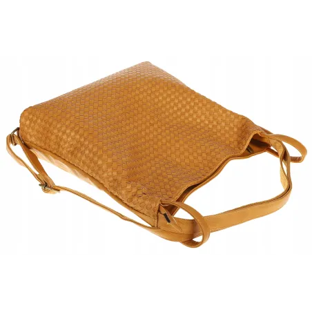 Paolo BAGS Torebka Damska Włoskiej Marki Worek Plecak 2w1 S900230 Yellow