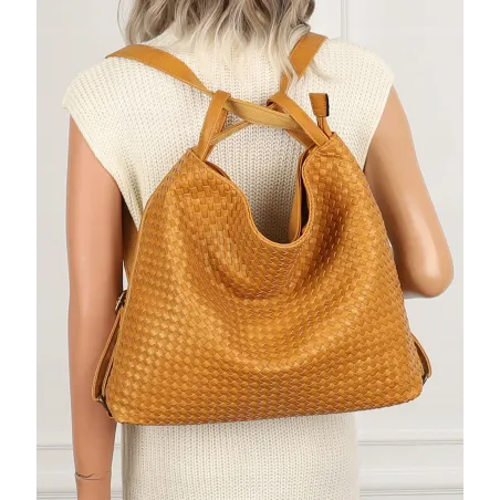 Paolo BAGS Torebka Damska Włoskiej Marki Worek Plecak 2w1 S900230 Yellow