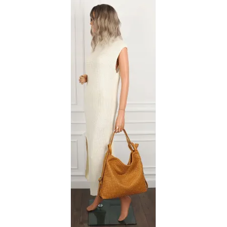 Paolo BAGS Torebka Damska Włoskiej Marki Worek Plecak 2w1 S900230 Yellow