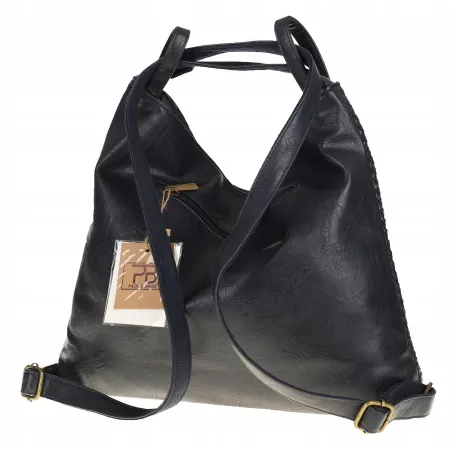 Paolo BAGS Torebka Damska Włoskiej Marki Worek Plecak 2w1 S900230 Granatowa