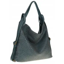 Paolo BAGS Torebka Damska Włoskiej Marki Worek Plecak 2w1 S900230 L.Blue