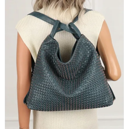 Paolo BAGS Torebka Damska Włoskiej Marki Worek Plecak 2w1 S900230 L.Blue