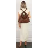 Paolo BAGS Torebka Damska Włoskiej Marki Worek Plecak 2w1 S900230 Coffee