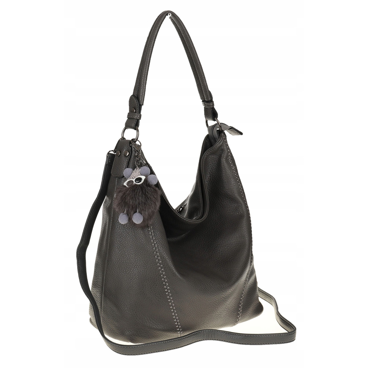 Torebka Damska Modna na Ramię Elegancka Listonoszka Worek A4 LH2502 Grey