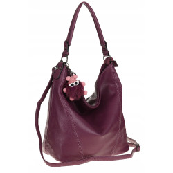 Torebka Damska Modna na Ramię Elegancka Listonoszka Worek A4 LH2502 Purple
