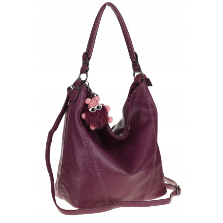 Torebka Damska Modna na Ramię Elegancka Listonoszka Worek A4 LH2502 Purple