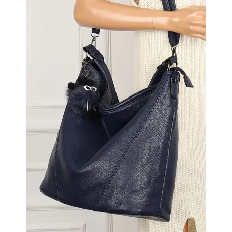 Torebka Damska Modna na Ramię Elegancka Listonoszka Worek A4 LH2502 Blue