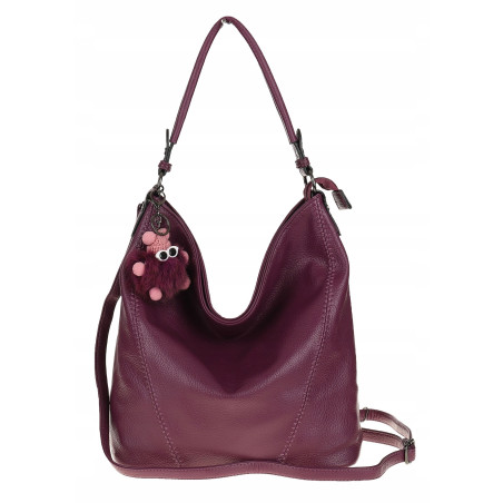 Torebka Damska Modna na Ramię Elegancka Listonoszka Worek A4 LH2502 Purple