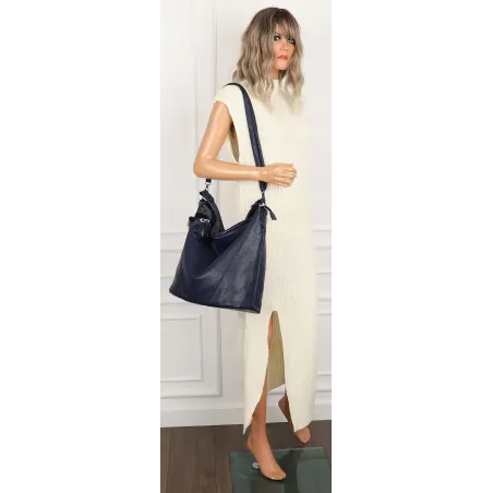 Torebka Damska Modna na Ramię Elegancka Listonoszka Worek A4 LH2502 Blue