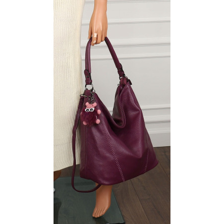 Torebka Damska Modna na Ramię Elegancka Listonoszka Worek A4 LH2502 Purple