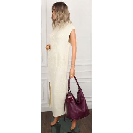Torebka Damska Modna na Ramię Elegancka Listonoszka Worek A4 LH2502 Purple
