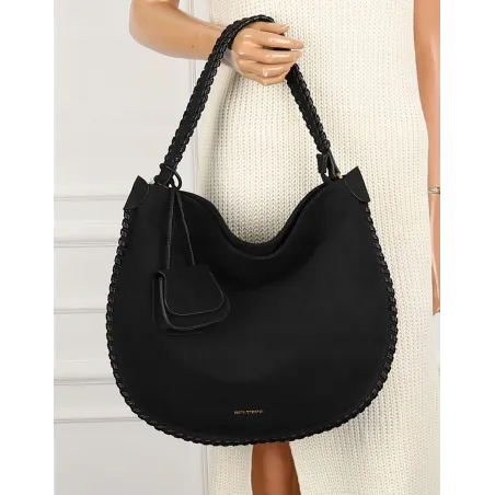 Regina Schrecker Torebka Damska Worek Torba A4 na Ramię RS5189 Czarna