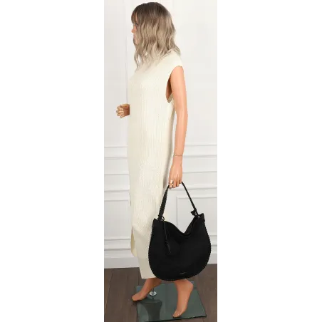 Regina Schrecker Torebka Damska Worek Torba A4 na Ramię RS5189 Czarna